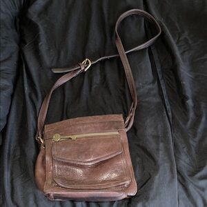 Brown Leather Fossil Crossbody Purse